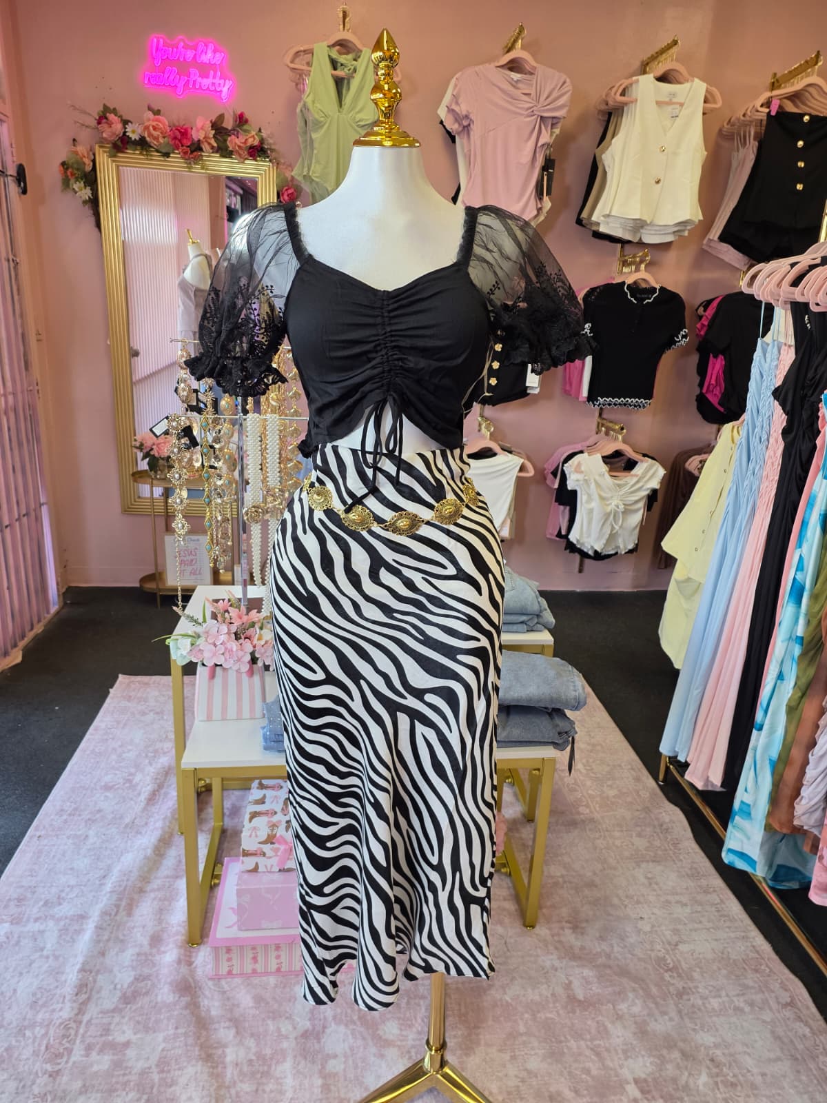 Zebra skirt black