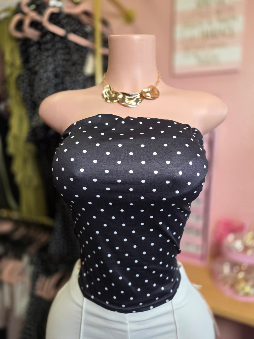 Belly top polka dot double layered