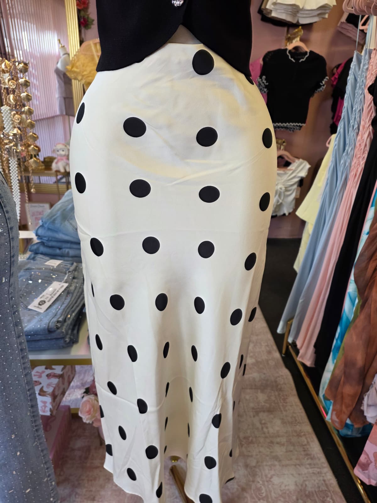 Polka dot maxi skirt