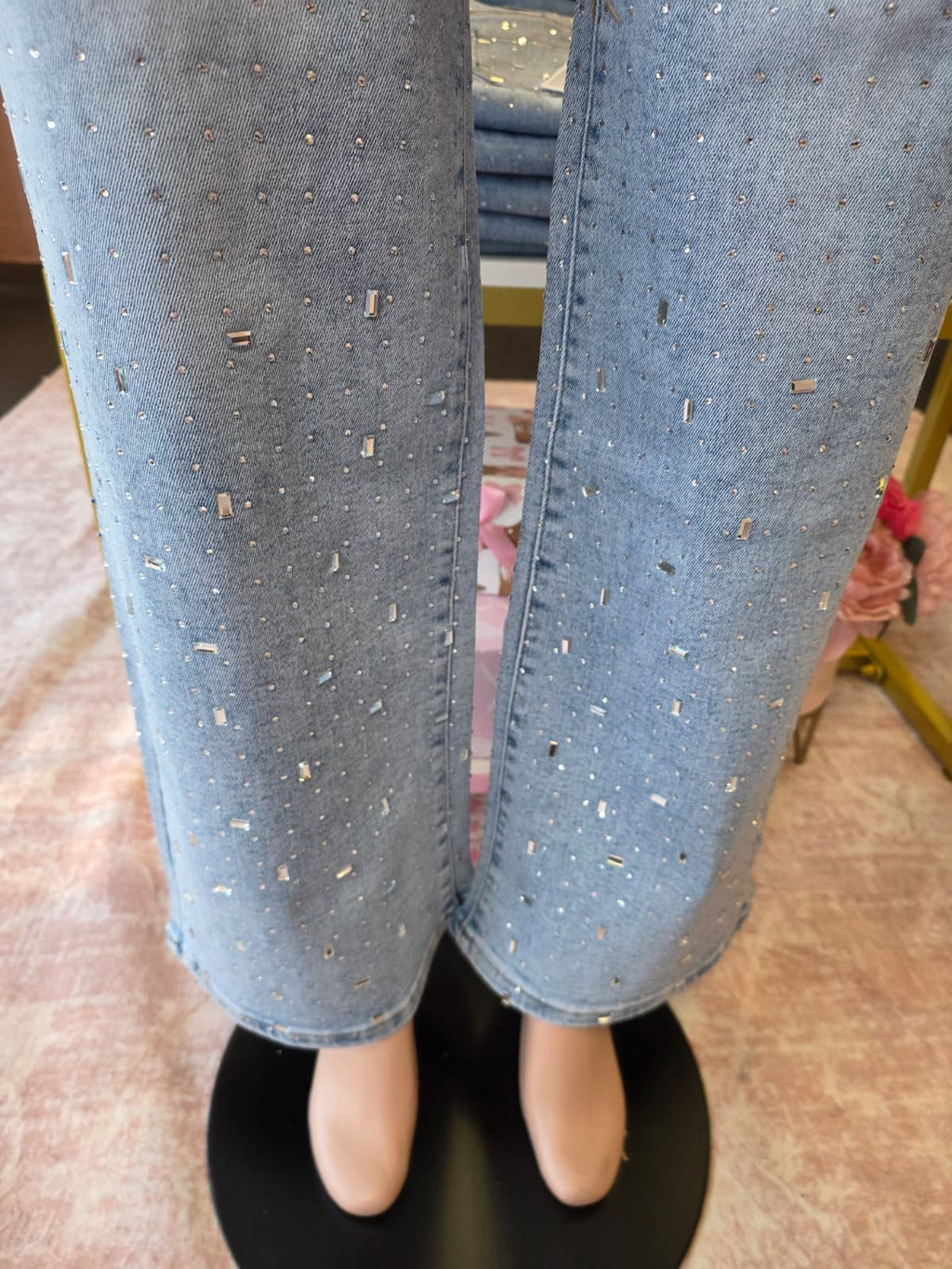 Rhinestone strech jeans